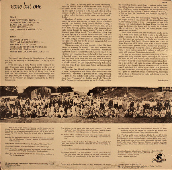 Jean Ritchie : None But One (LP,Album,Reissue)