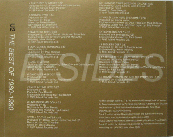 U2 : The Best Of 1980-1990 / The B-Sides (Compilation,Limited Edition,Remastered)