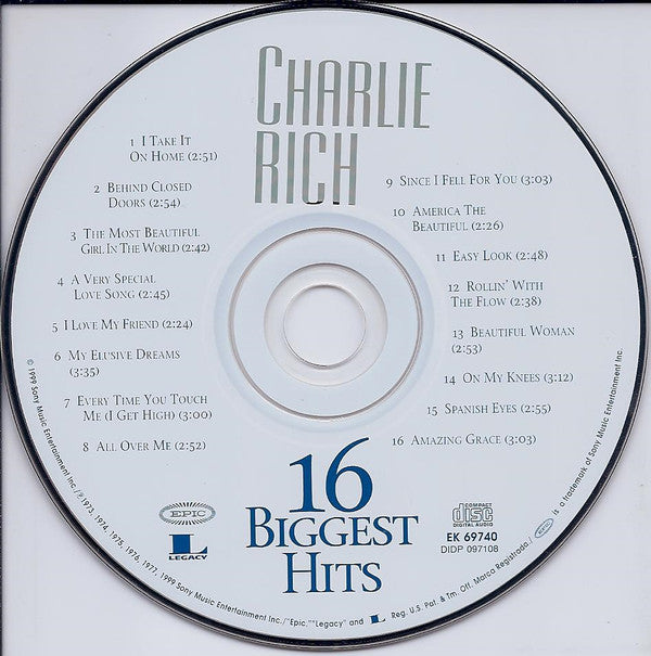 Charlie Rich : 16 Biggest Hits (HDCD,Compilation)