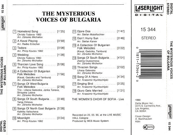 The Women's Choir Of Sofia , Conductor: Zdravko Mihaylov : The Mysterious Voices Of Bulgaria (Album)