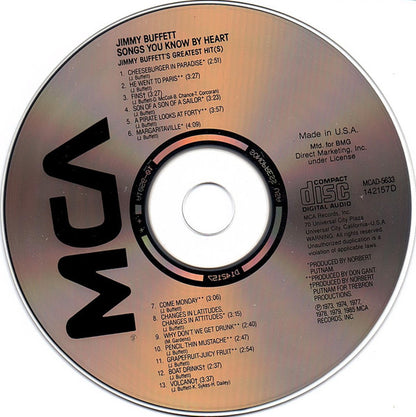 Jimmy Buffett : Songs You Know By Heart - Jimmy Buffett's Greatest Hit(s) (Compilation,Club Edition,Reissue)