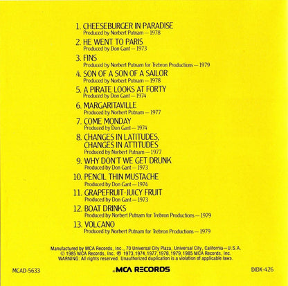 Jimmy Buffett : Songs You Know By Heart - Jimmy Buffett's Greatest Hit(s) (Compilation,Club Edition,Reissue)