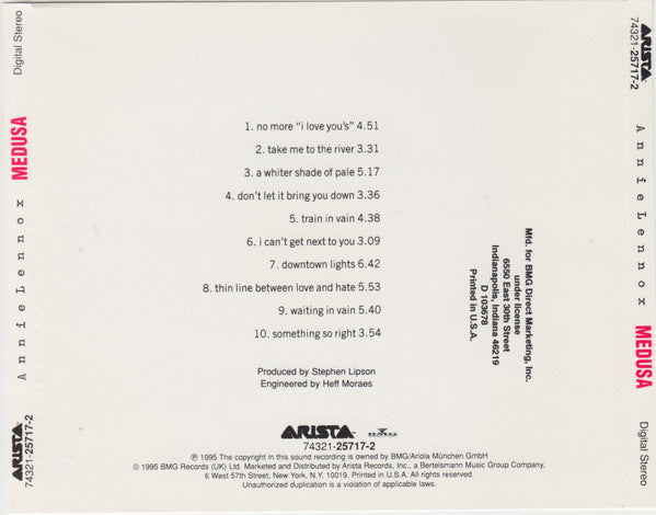 Annie Lennox : Medusa (Album,Club Edition)