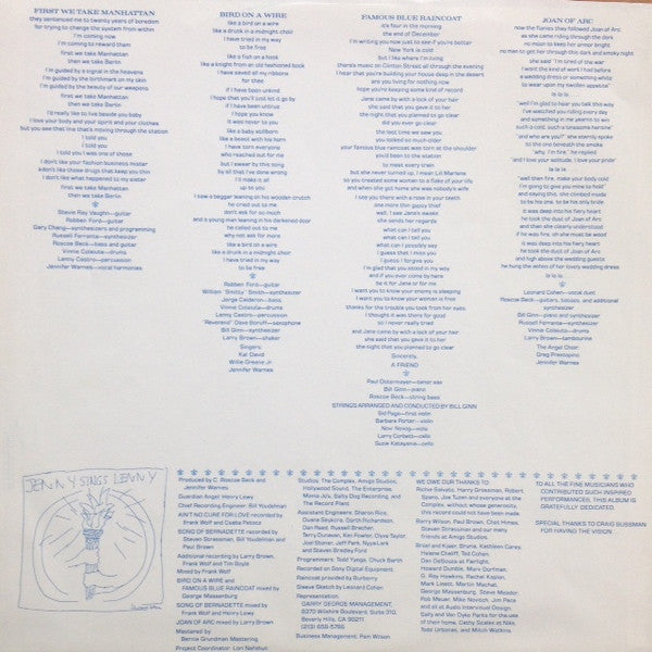 Jennifer Warnes : Famous Blue Raincoat (The Songs Of Leonard Cohen) (LP,Album,Club Edition)