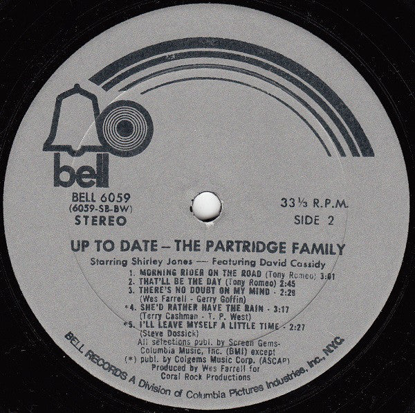 Partridge Family, The Starring Shirley Jones (2) Featuring David Cassidy : Up To Date (LP,Album,Stereo)