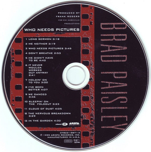 Brad Paisley : Who Needs Pictures (HDCD,Album,Enhanced)