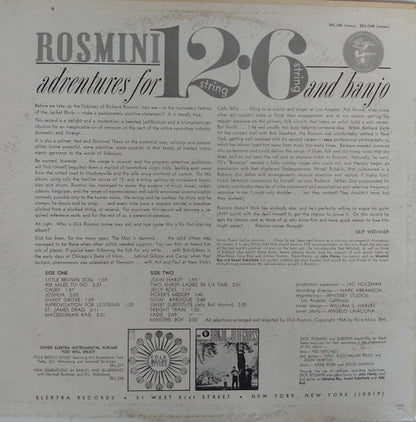 Dick Rosmini : Adventures For 12 String 6 String And Banjo (LP,Album,Stereo)