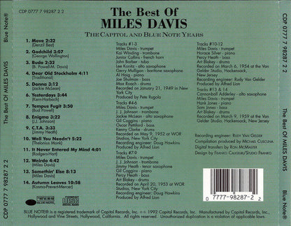 Miles Davis : The Best Of Miles Davis (The Capitol And Blue Note Years) (Compilation,Reissue)