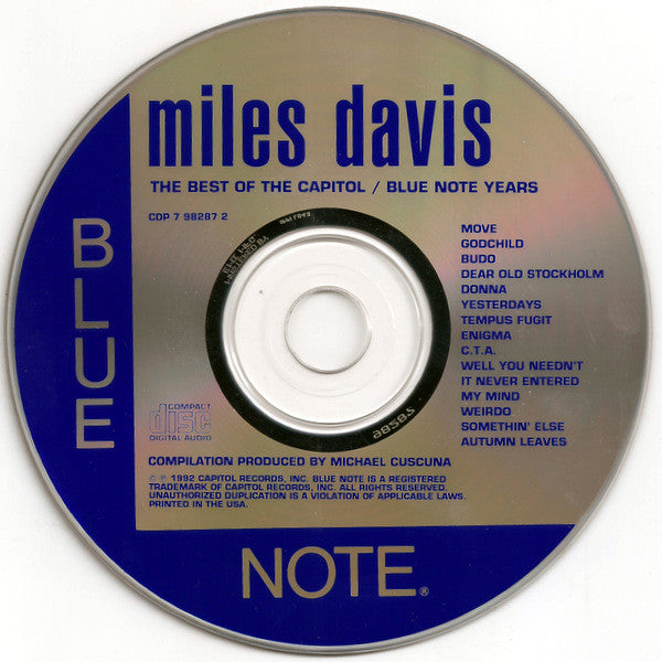 Miles Davis : The Best Of Miles Davis (The Capitol And Blue Note Years) (Compilation,Reissue)