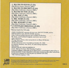 John Coltrane : Coltrane Plays The Blues (Album,Reissue)