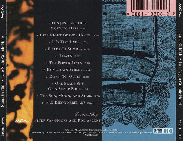 Nanci Griffith : Late Night Grande Hotel (Album)