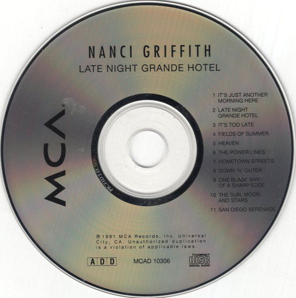 Nanci Griffith : Late Night Grande Hotel (Album)