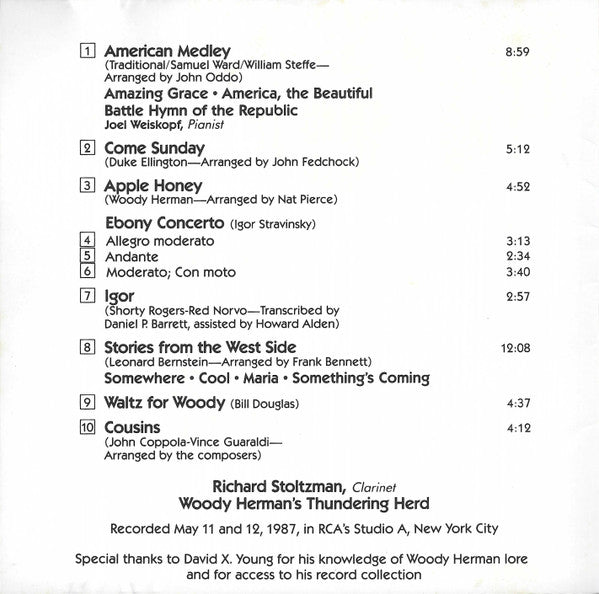 Richard Stoltzman & Woody Herman And The Thundering Herd : Ebony (Album)