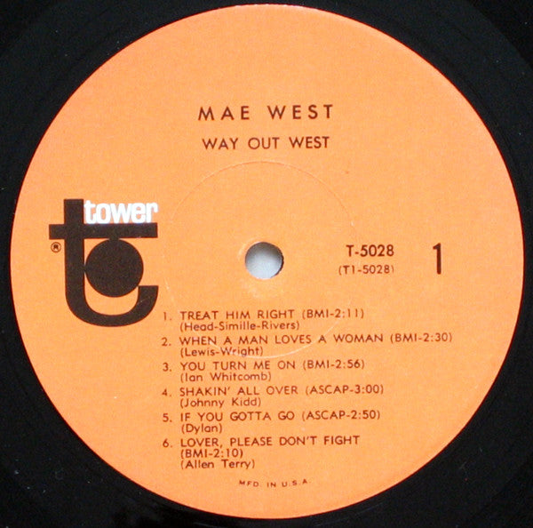 Mae West : Way Out West (LP,Album,Mono)