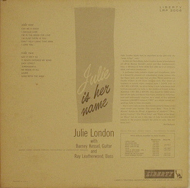 Julie London : Julie Is Her Name (LP,Album,Reissue,Mono)
