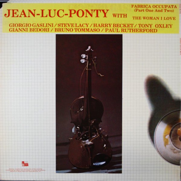 Jean-Luc Ponty With Giorgio Gaslini / Steve Lacy / Harry Beckett / Tony Oxley / Gianni Bedori / Bruno Tommaso / Paul Rutherford (2) : Jean-Luc Ponty Meets Giorgio Gaslini (LP,Album)