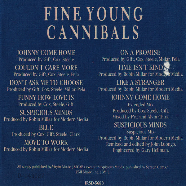 Fine Young Cannibals : Fine Young Cannibals (Album,Club Edition)
