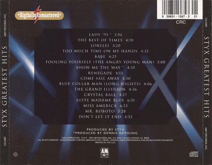 Styx : Greatest Hits (Compilation,Club Edition,Remastered)