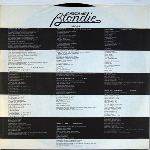 Blondie : Parallel Lines (LP,Album,Reissue)