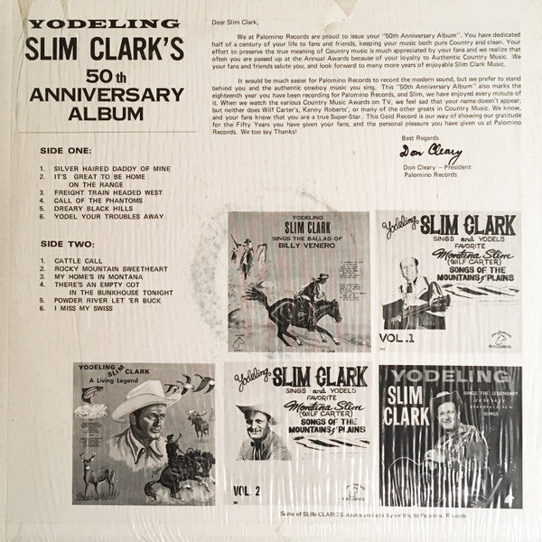 Slim Clark : Yodeling Slim Clark's 50th Anniversary Album (LP,Compilation)