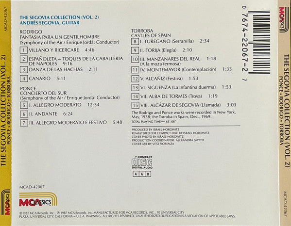 Andrés Segovia : The Segovia Collection (Vol. 2) (Compilation)