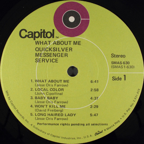 Quicksilver Messenger Service : What About Me (LP,Album)