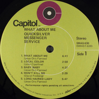 Quicksilver Messenger Service : What About Me (LP,Album)