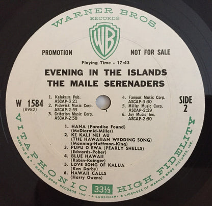 Maile Serenaders, The : Evening In The Islands (LP,Mono)