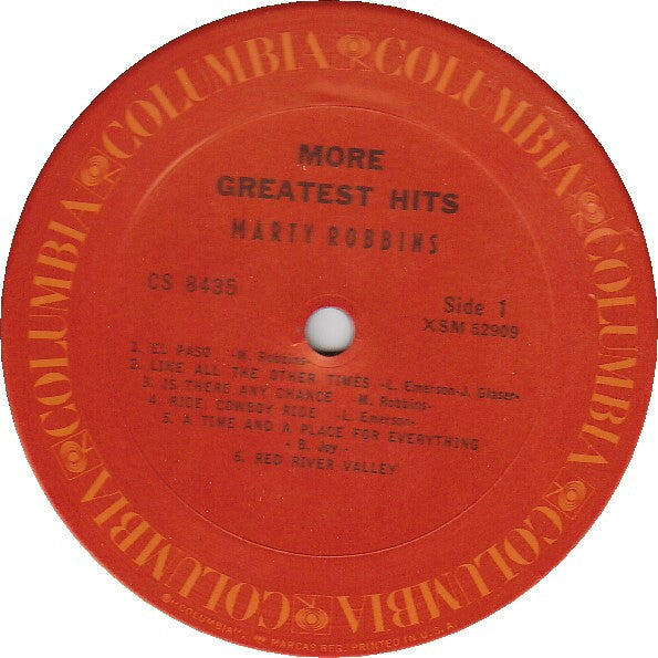 Marty Robbins : More Greatest Hits (LP,Compilation,Repress,Stereo)