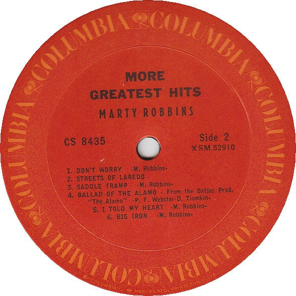 Marty Robbins : More Greatest Hits (LP,Compilation,Repress,Stereo)