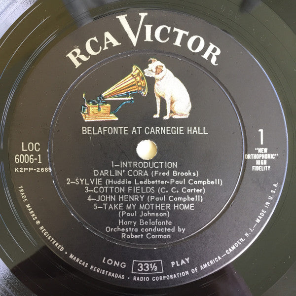 Harry Belafonte : Belafonte At Carnegie Hall (The Complete Concert) (LP,Album,Mono)