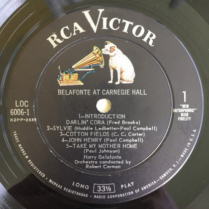 Harry Belafonte : Belafonte At Carnegie Hall (The Complete Concert) (LP,Album,Mono)