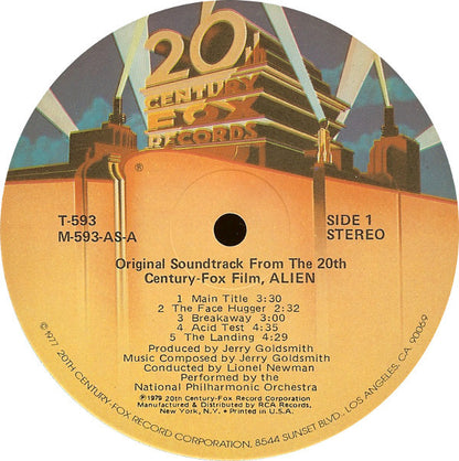 Jerry Goldsmith : Alien (Original Soundtrack From The Twentieth Century-Fox Film) (LP,Album,Stereo)