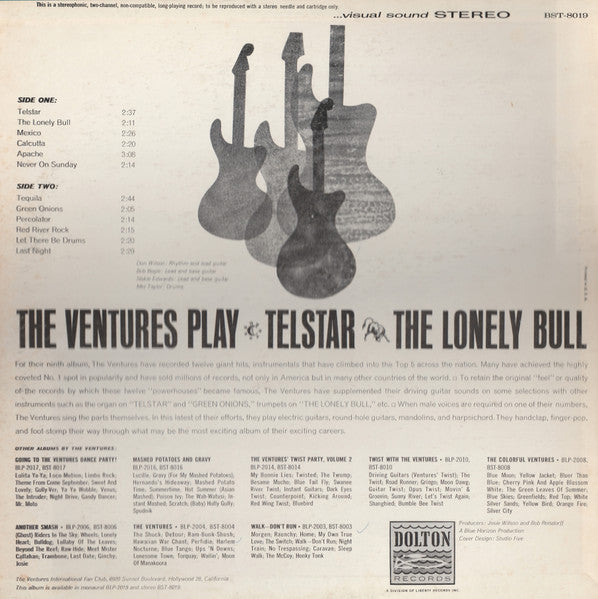 Ventures, The : Play Telstar - The Lonely Bull And Others (LP,Album,Repress,Stereo)
