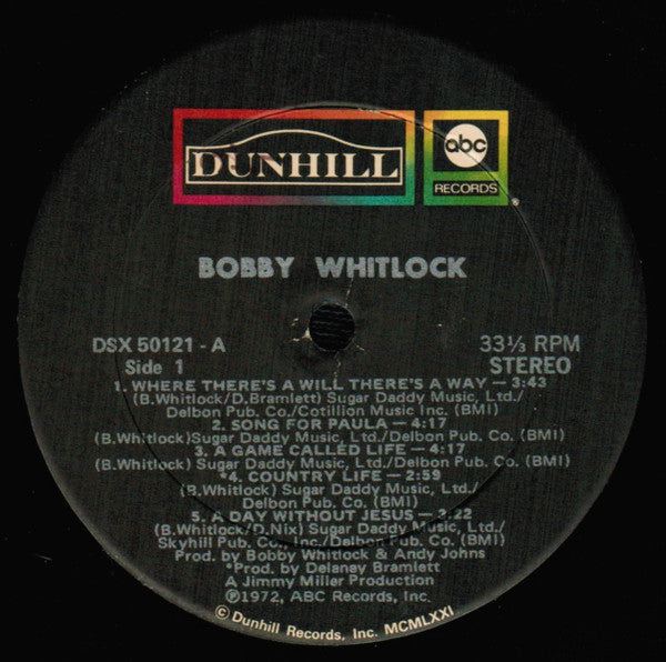 Bobby Whitlock : Bobby Whitlock (LP,Album,Stereo)