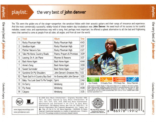 John Denver : Playlist: The Very Best Of John Denver (Album,Compilation,Reissue)