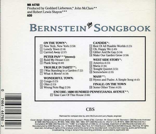Leonard Bernstein : The Bernstein Songbook (Album,Compilation)
