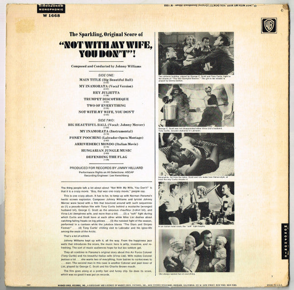 John Williams (4) : Not With My Wife, You Don't! (Original Motion Picture Soundtrack Album) (LP,Album,Mono)