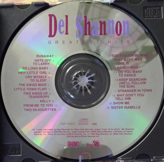 Del Shannon : Greatest Hits (Compilation,Club Edition,Reissue)
