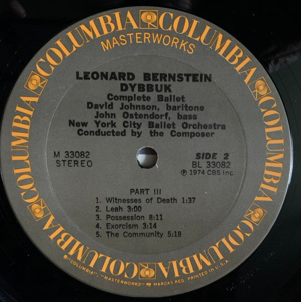 Leonard Bernstein, David Johnson (49), John Ostendorf, New York City Ballet Orchestra Conducted By The Composer  Choreography By  Jerome Robbins : Dybbuk (Complete Ballet) (LP,Album,Stereo)