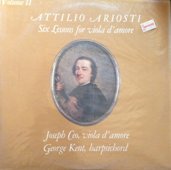 Attilio Ariosti, Joseph Ceo, George Kent (3) : Six Lessons For Viola D'Amore (Volume II) (LP,Stereo)