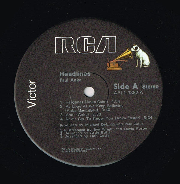 Paul Anka : Headlines (LP,Album,Stereo)