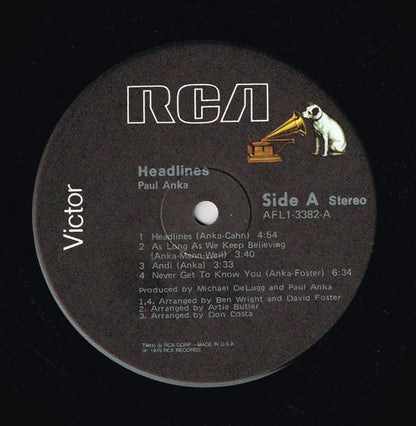 Paul Anka : Headlines (LP,Album,Stereo)