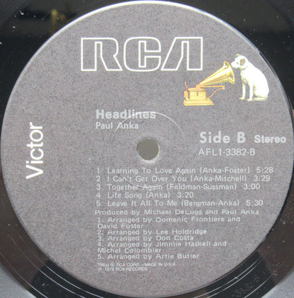 Paul Anka : Headlines (LP,Album,Stereo)