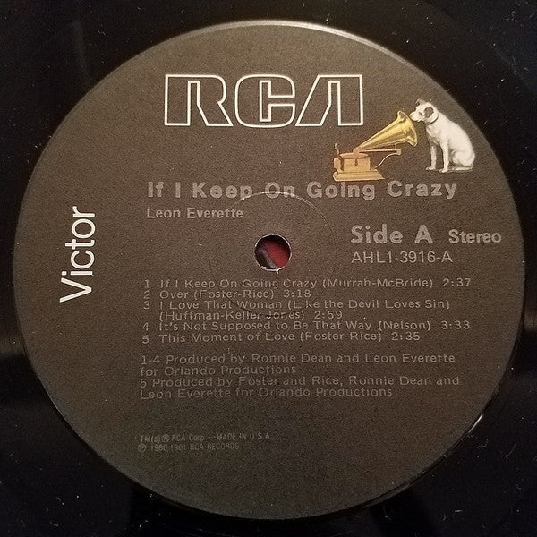 Leon Everette : If I Keep On Going Crazy (LP,Album)