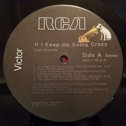 Leon Everette : If I Keep On Going Crazy (LP,Album)