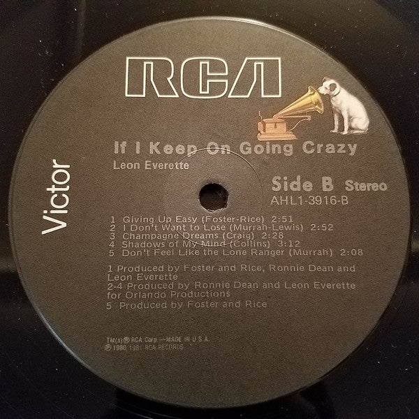 Leon Everette : If I Keep On Going Crazy (LP,Album)