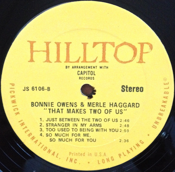 Merle Haggard & Bonnie Owens : That Makes Two Of Us (LP,Album,Stereo)