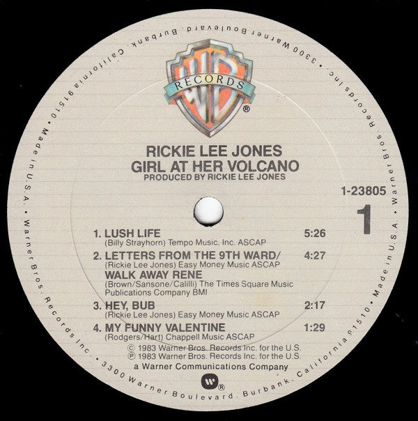 Rickie Lee Jones : Girl At Her Volcano (10",33 ⅓ RPM,EP)