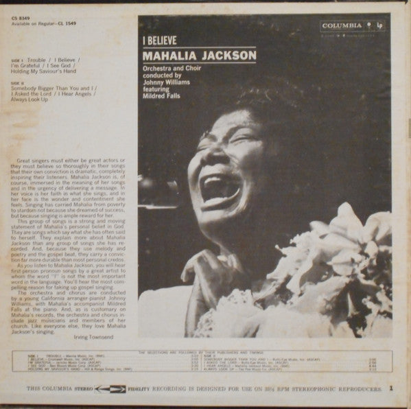 Mahalia Jackson : I Believe (LP,Album,Repress,Stereo)
